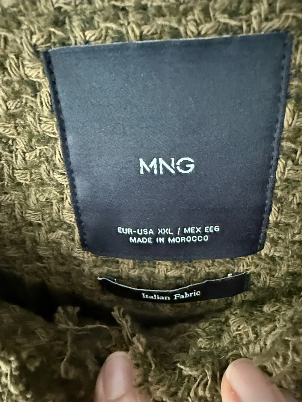 MNG Mango Wintour Tweed Jacket XXL Olive Green Brown Tan Jewel Buttons NWT - Picture 4 of 5
